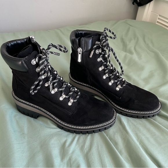 🩷JLO BLACK LACE UP WINTER ANKLE BOOTS COMBAT BOOTS TRENDING SIZE 8.5 - Picture 3 of 12